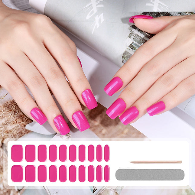 Gellak Stickers | Gel Strips / Wrap Set | Fuchsia Pink