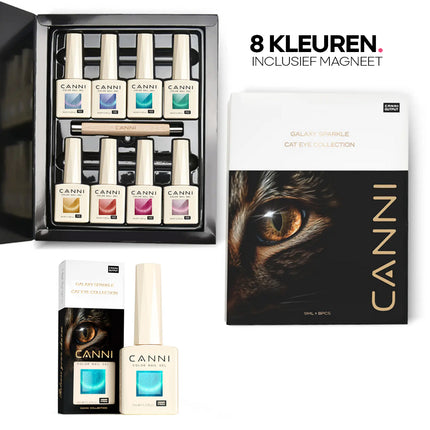 Magnetische Cat Eye Gellak Set | 8x9ml Kleuren + Magneet (HEMA-Vrij)