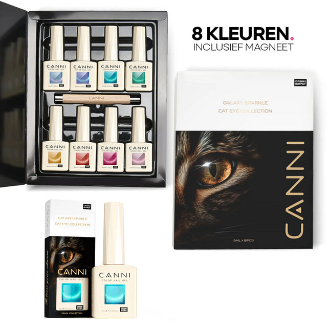 Magnetische Cat Eye Gellak Set | 8x9ml Kleuren + Magneet (HEMA-Vrij)