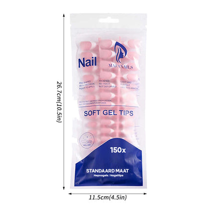 Soft Gel Press Ons | Almond Nepnagels | Plaknagels  | 150 Stuks
