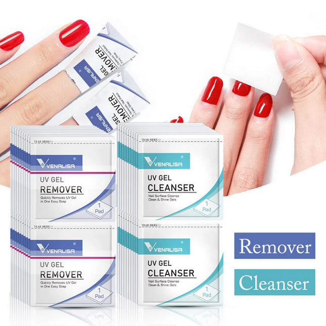 Venalisa Gel Remover & Cleanser Doekjes | 2x120 Stuks (Combi Pack)