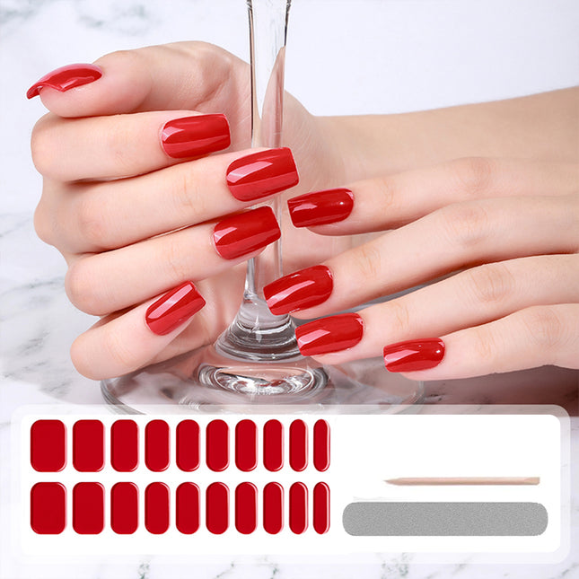 Gellak Stickers | Gel Strips / Wrap Set | Cherry Red