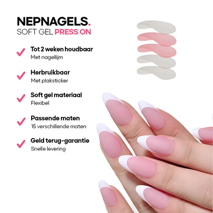 Soft Gel Press Ons | Almond Nepnagels | Plaknagels  | 150 Stuks