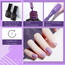 Afbeelding in Gallery-weergave laden, Gelnagels Kleuren Set XL | 34x Gellak box | 2x Top/Base/Mat Coat
