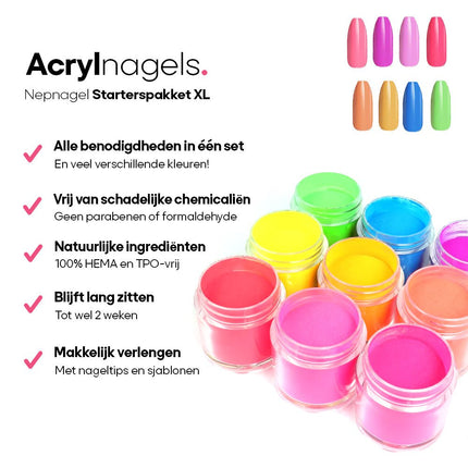 Acrylnagels Set XXL | Nepnagels Starterset - Nagelstad
