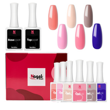 Afbeelding in Gallery-weergave laden, Gellak Kleuren Collectie Box | 6 Kleuren + Top/Base Coat | 15ml | HEMA-Vrij
