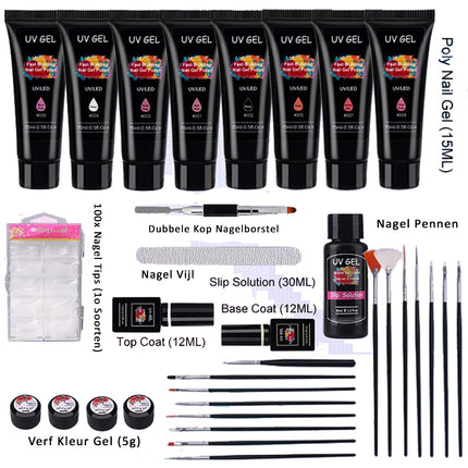Poly UV Gelnagels Set XL | Extension Kit | Nepnagels Starterspakket