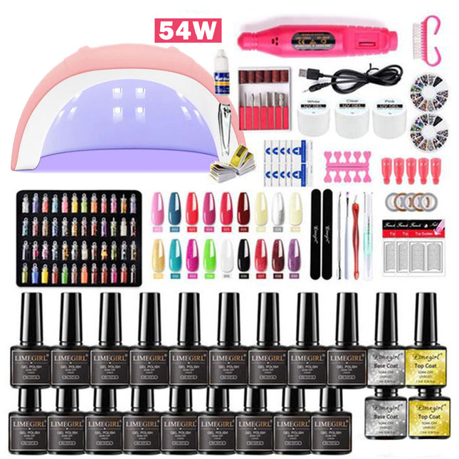 Gelnagels Set | Gellak UV set | Nail Art Pakket | 54W