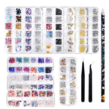 Afbeelding in Gallery-weergave laden, Nail Art | Decoratie glitters set | 12x Nagel Versiersels
