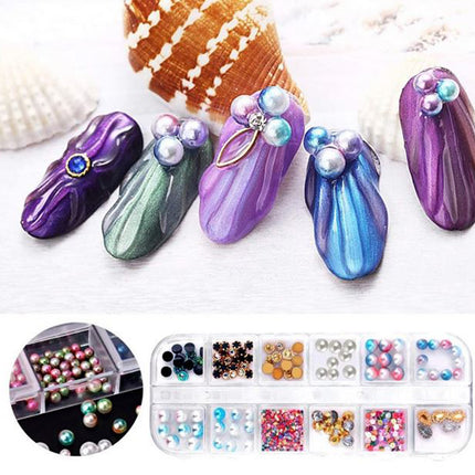 Nail Art | Decoratie glitters set | 12x Nagel Versiersels