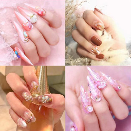 Nail Art | Decoratie glitters set | 12x Nagel Versiersels