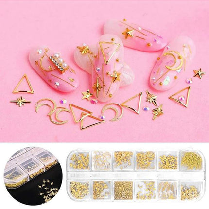 Nail Art | Decoratie glitters set | 12x Nagel Versiersels